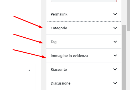 wordpress categorie tag immagini - amministrazione - web agency Firenze